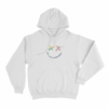 Rainbow Smiley Face Logo Unisex Hoodie White