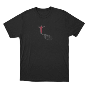 Red Figure Question Mark Unisex T Shirt Black